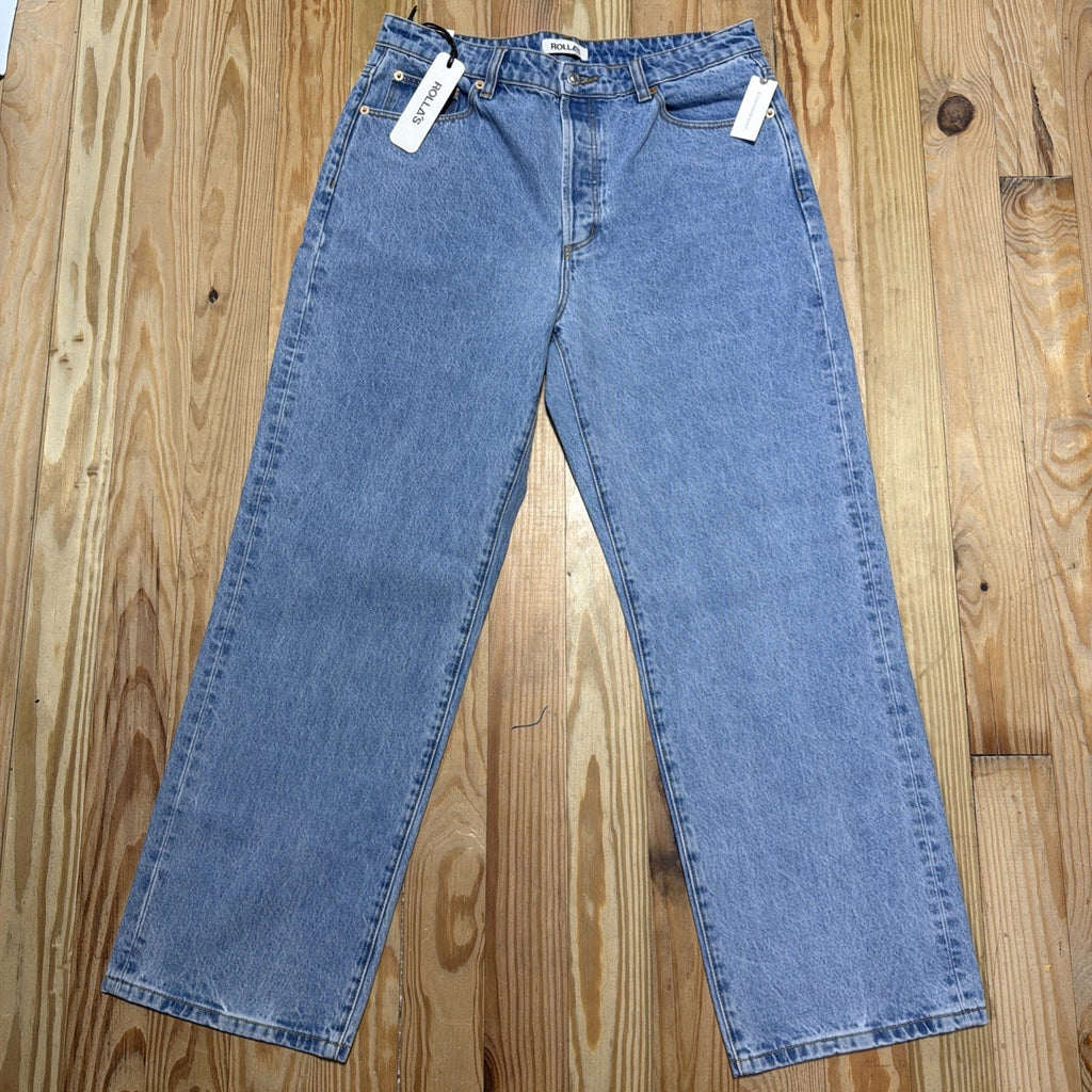 Rolla's Super Loose Jeans Vtg Blue High Rise Wide Leg Baggy Button Fly NWT 30