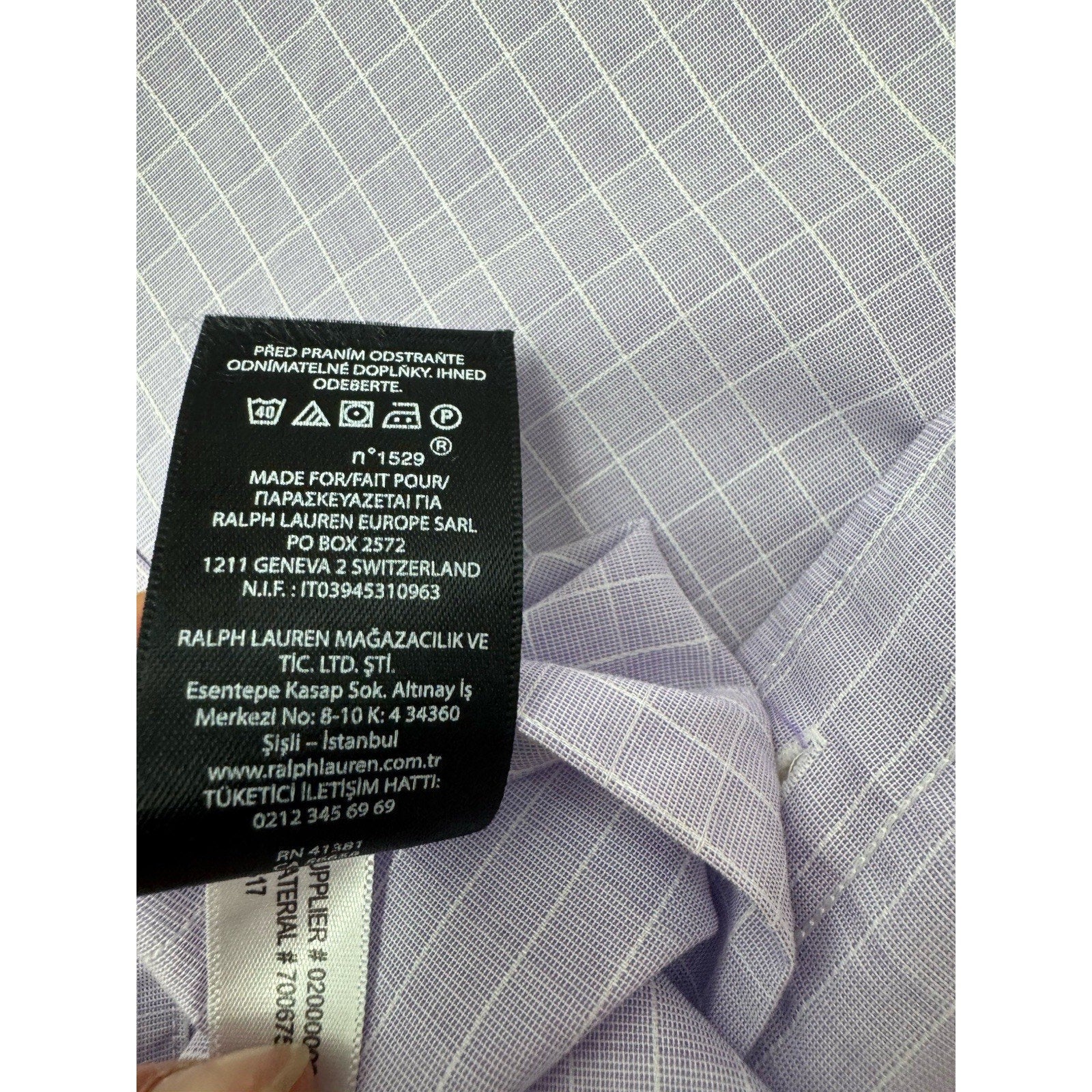 Polo Ralph Lauren Slim Fit Purple Button Down Shirt Size 15 32/33