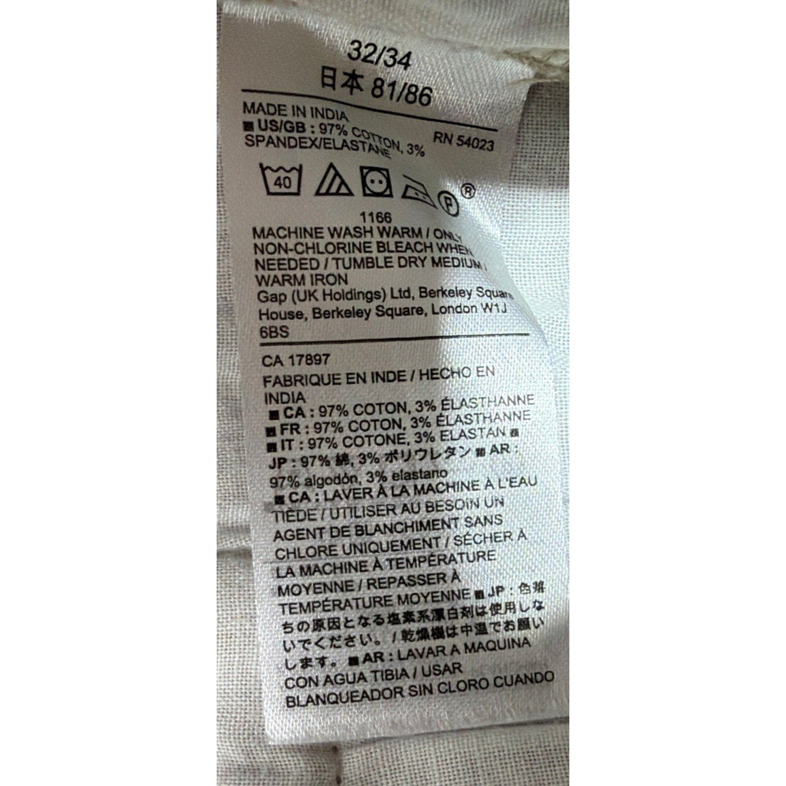 Gap Mens Stretch Straight Leg Classic Khaki Pants Khaki Size 32x34