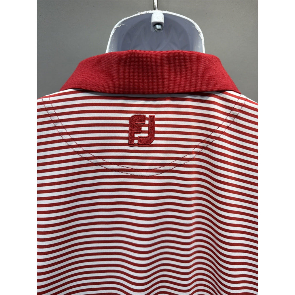 FootJoy Mens Golf Polo Shirt XL Prodry Striped Lisle Self Collar FJ