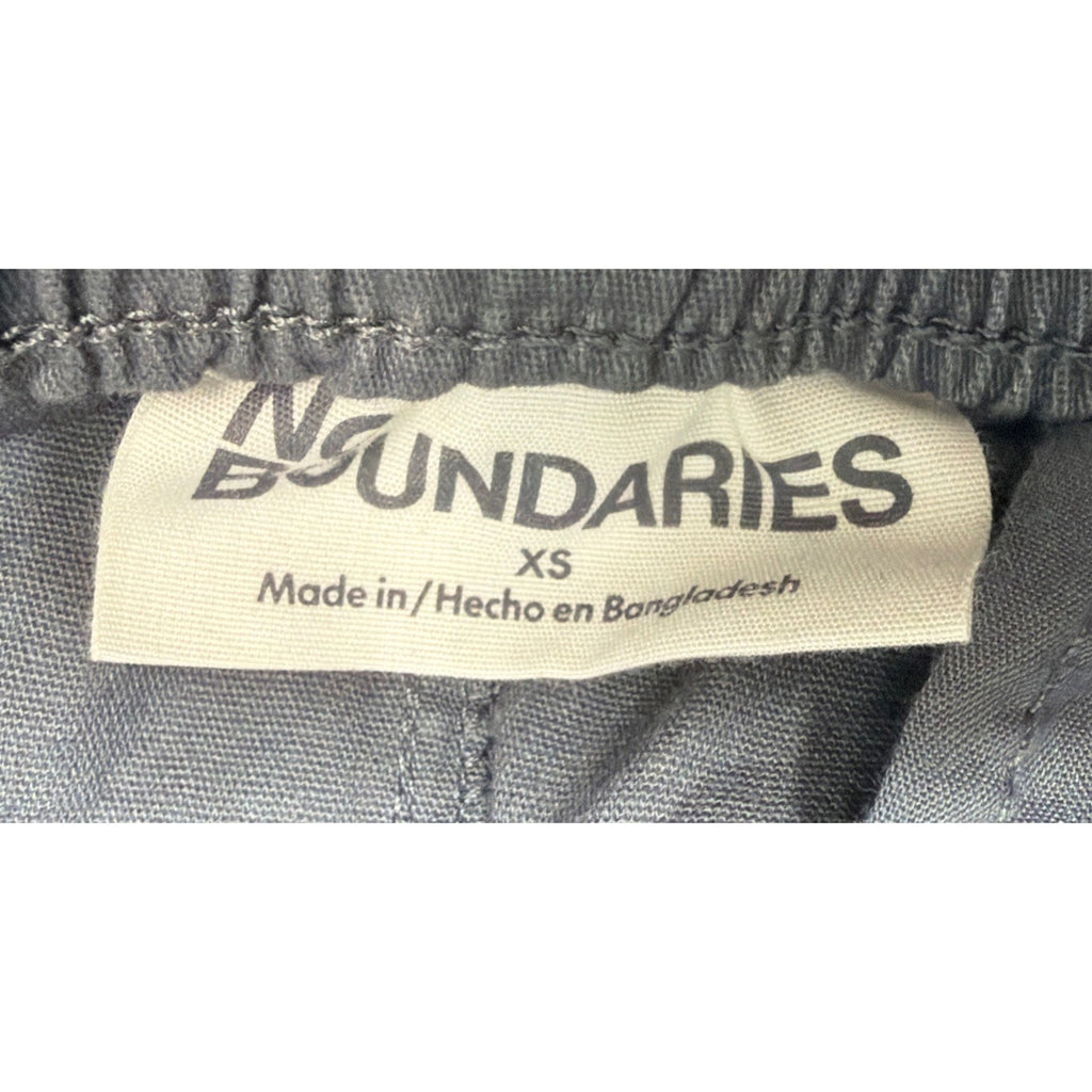 New No Boundaries Womens Pull On Canvas Gray Cargo Pants Straight Size XS