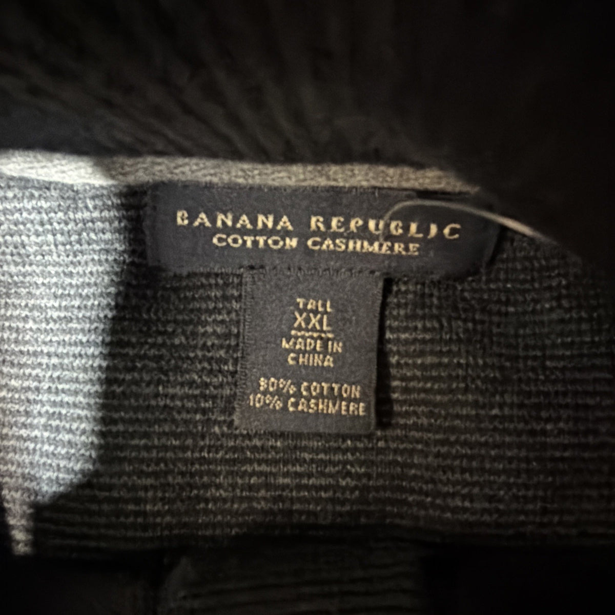 Banana Republic Men’s XL Tall Cotton Cashmere 1/4 Button Mock Black Sweater