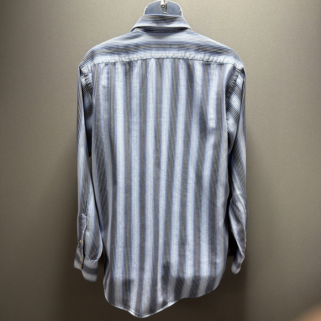 Men Jack Stone By Thomas Dean Flip Cuff Button Down Long Sleeve Shirt Size Large
