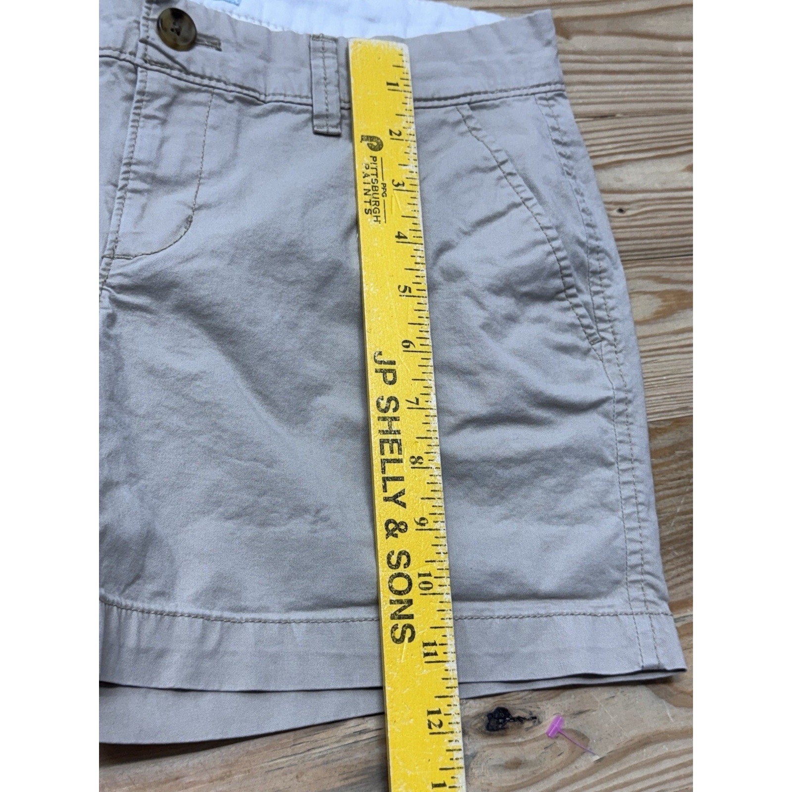 Old Navy Classic Flat Front Slash Pocket Cotton Chinos Tan Women’s Size 2