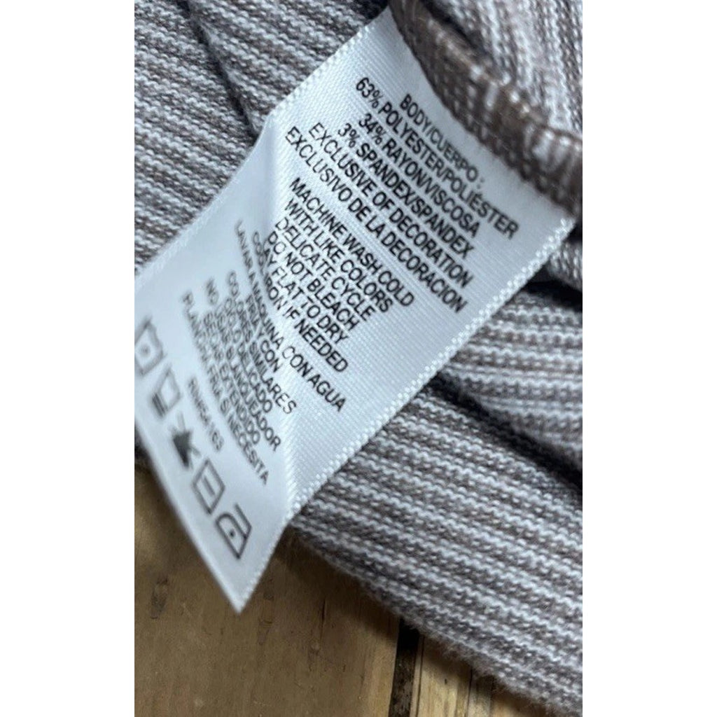 Tommy Hilfiger Sport Oversized Long Sleeve Gray Stripe Size Small