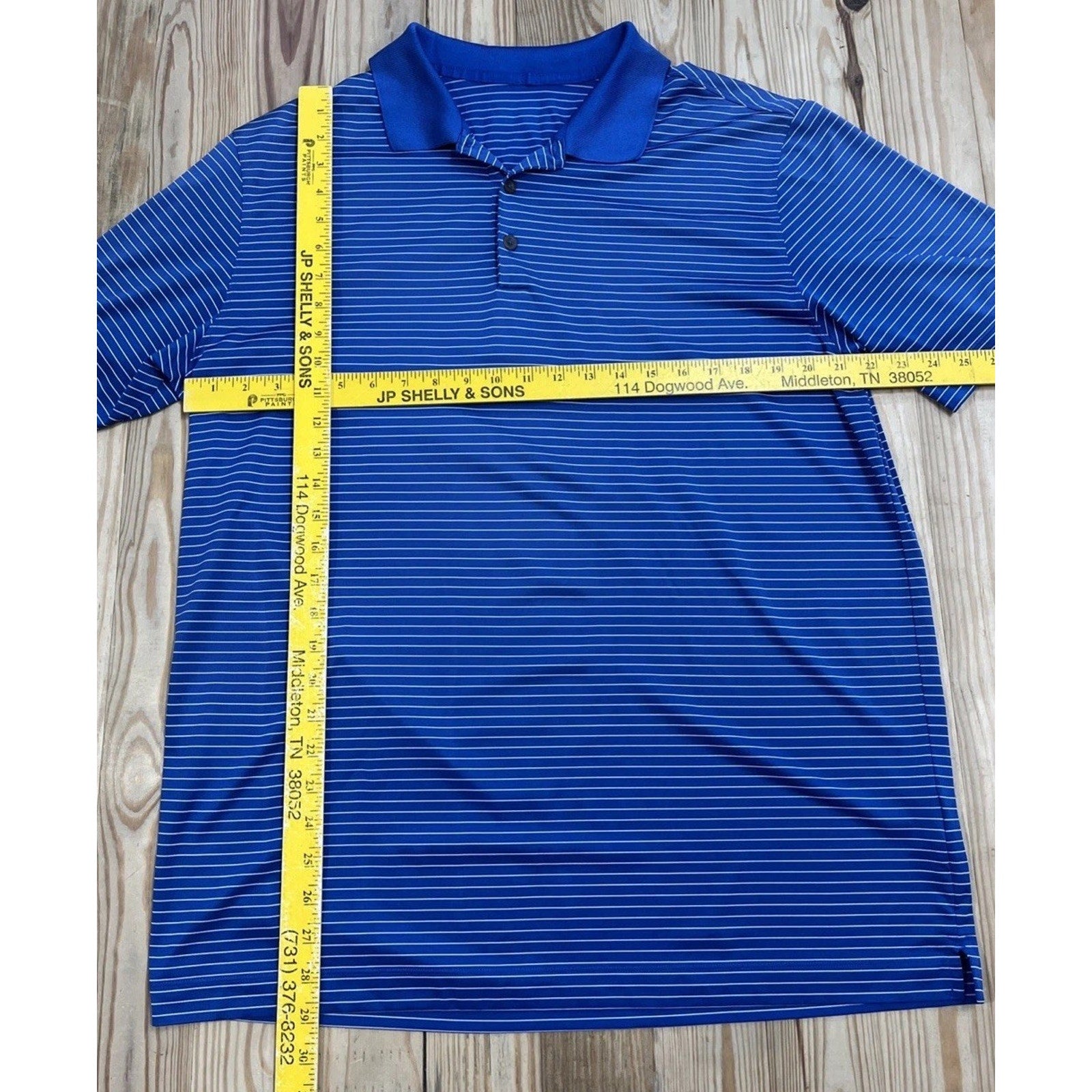 Nike Golf Polo Dri-Fit Blue Striped Short Sleeve Shirt 585748-491 Men’s Size XL