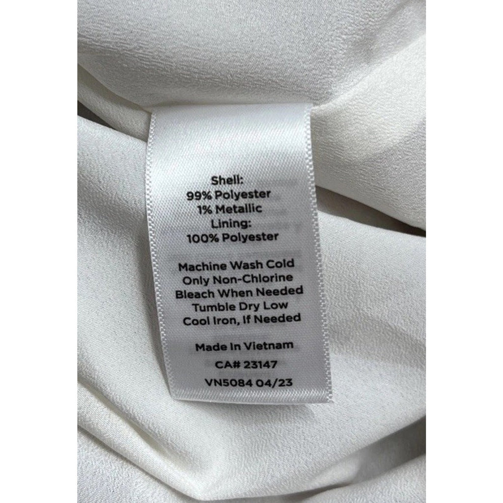 Talbots Damask Print Blouse Size L Floral 1/2 Lined Button Up Semi Sheer Boho