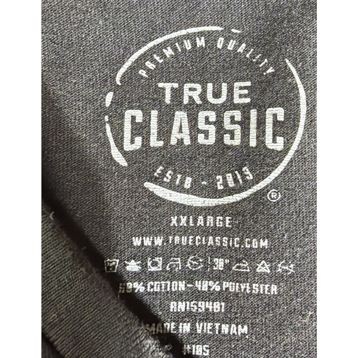 True Classic Tees Men's Black V-Neck Short Sleeve Jersey T-Shirt Size XXL