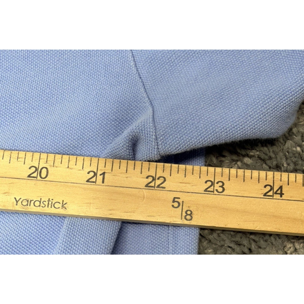 POLO Ralph Lauren Blue Polo Shirt w/Green Pony Logo Mens Large Flaw