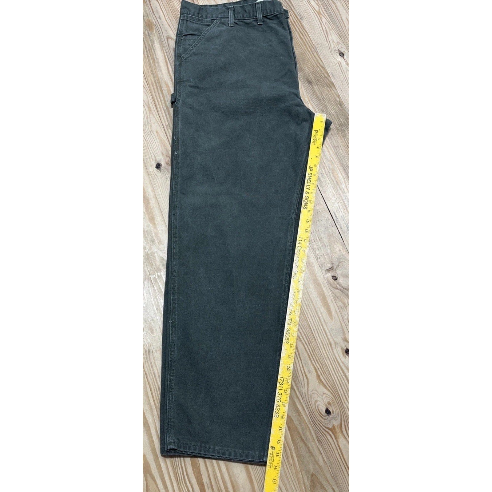 Vtg Carhartt B11 Mos 5 Pocket Relaxed Duck Work Pants In Moss Green 46x34