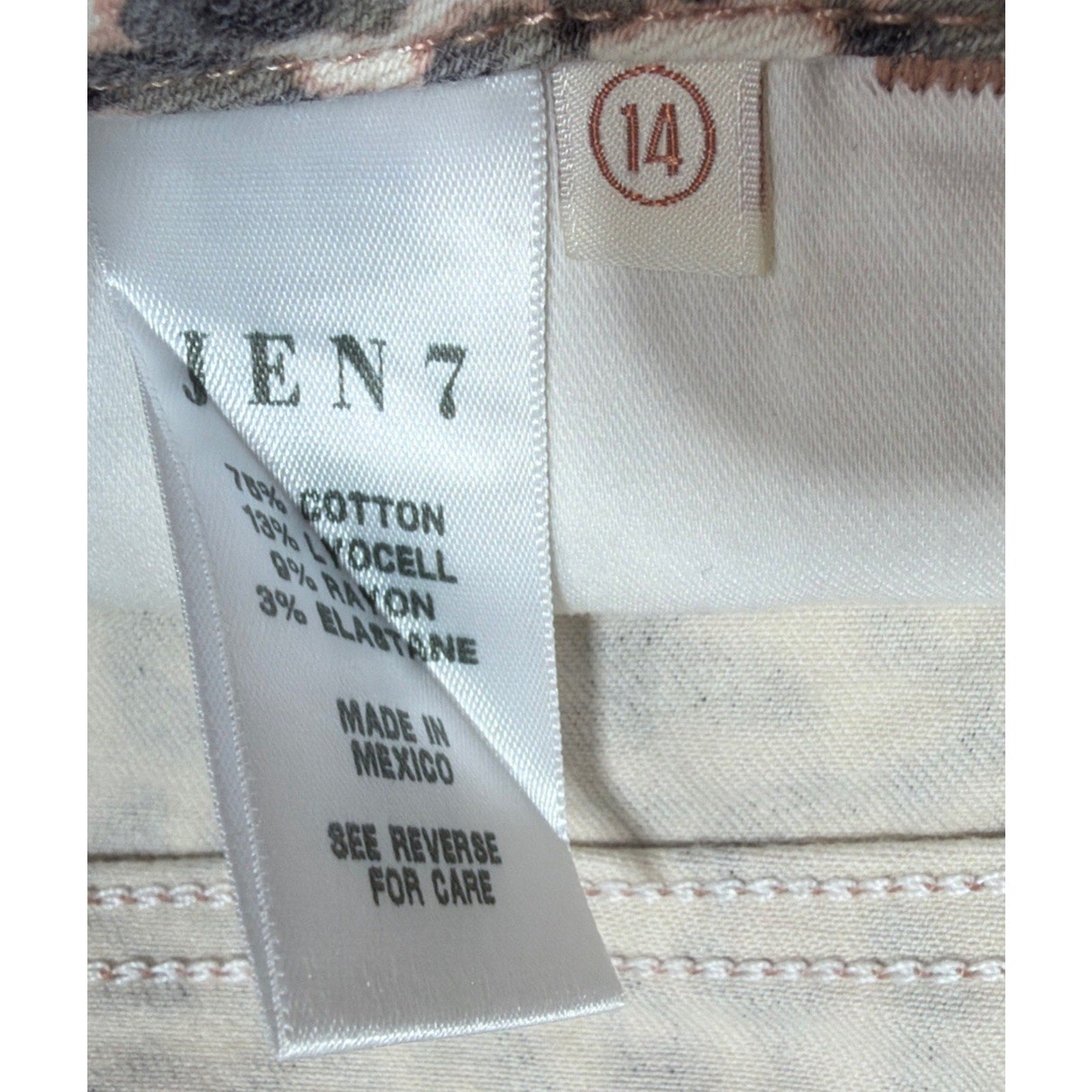 7 For All Mankind Jeans High Rise Ankle Skinny Leopard Print Women 14 Stretch