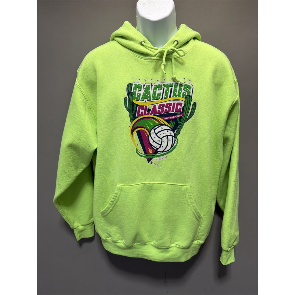 Cactus Classic Volleyball L Fleece Hoodie Sweat Logo Green Tucson AZ 2018