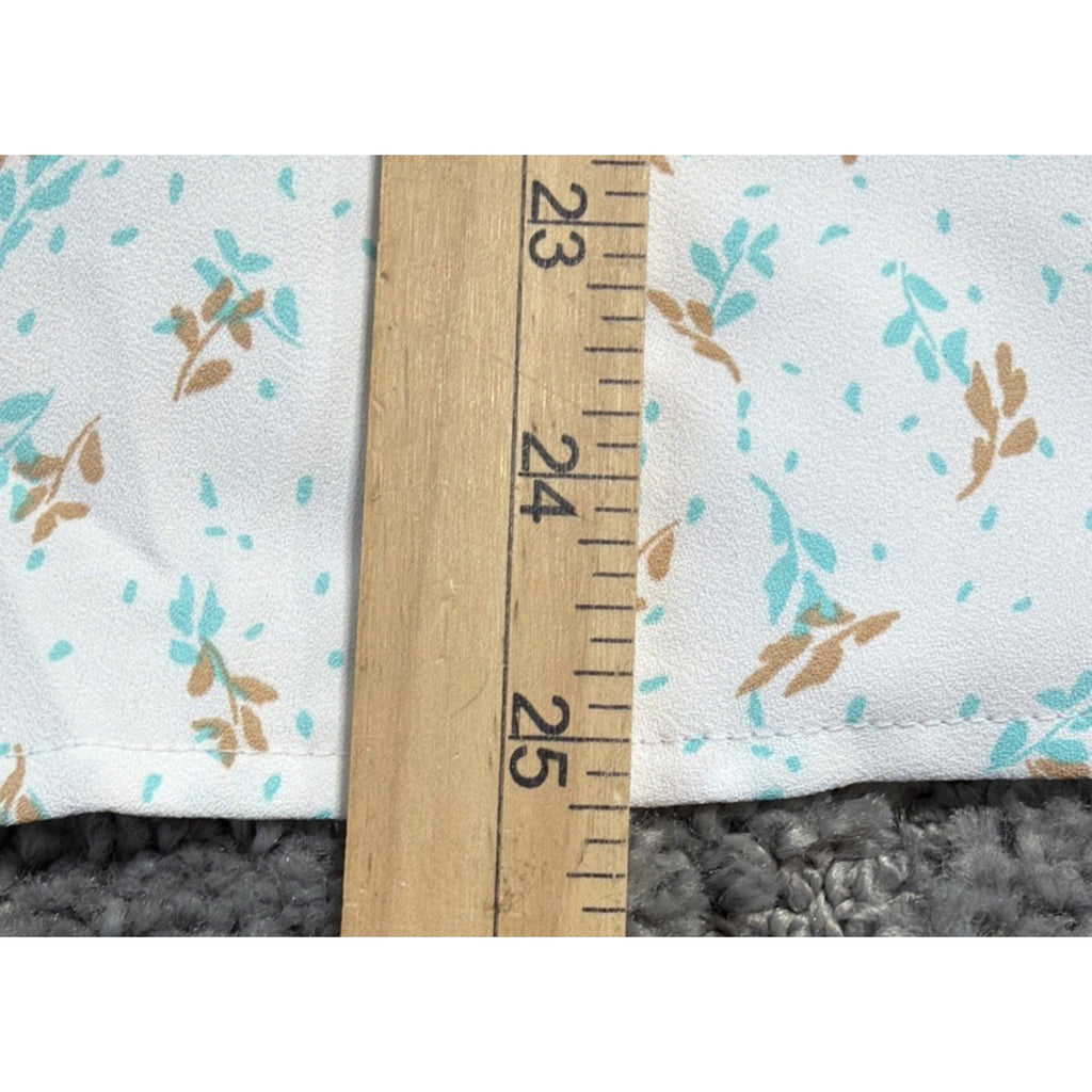 Ann Taylor Floral Oversized Stretch Puff Sleeve Top Blouse Size Large New