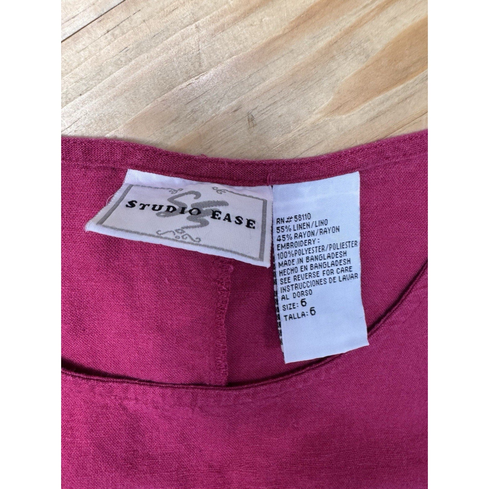 Studio Ease Maxi Dress Fusia Pink Embroidered Floral Sleeveless Women’s Size 6