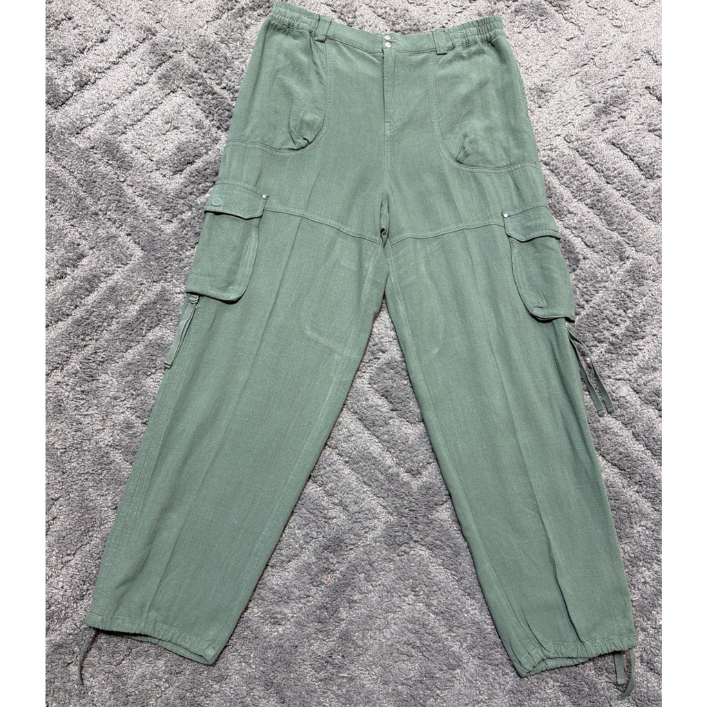 By Anthropologie Linen Blend Relaxed Utility Pants-XS 31x29