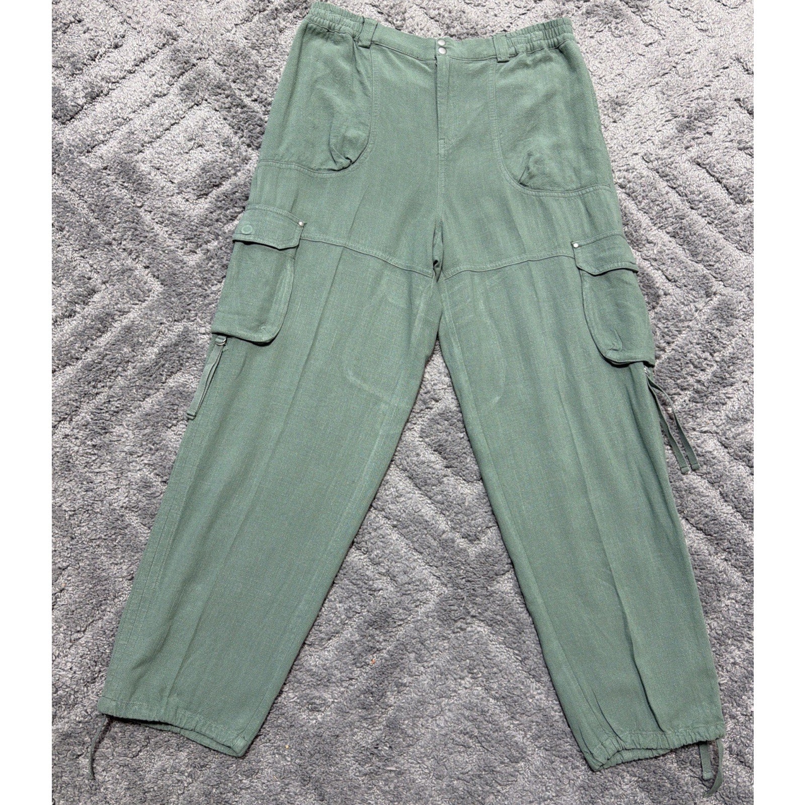 By Anthropologie Linen Blend Relaxed Utility Pants-XS 31x29