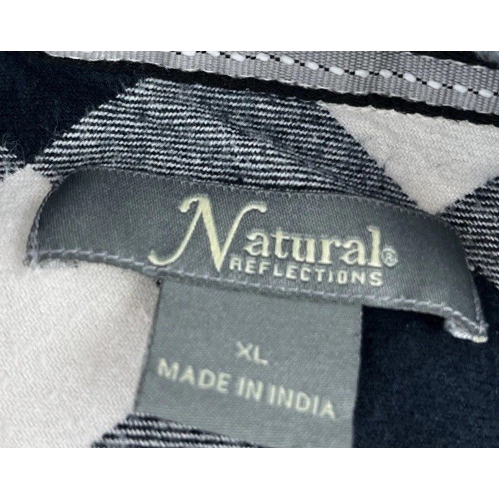 Natural Reflections Womens XL Plaid Flannel Shirt White Buffalo Check Boyfriend