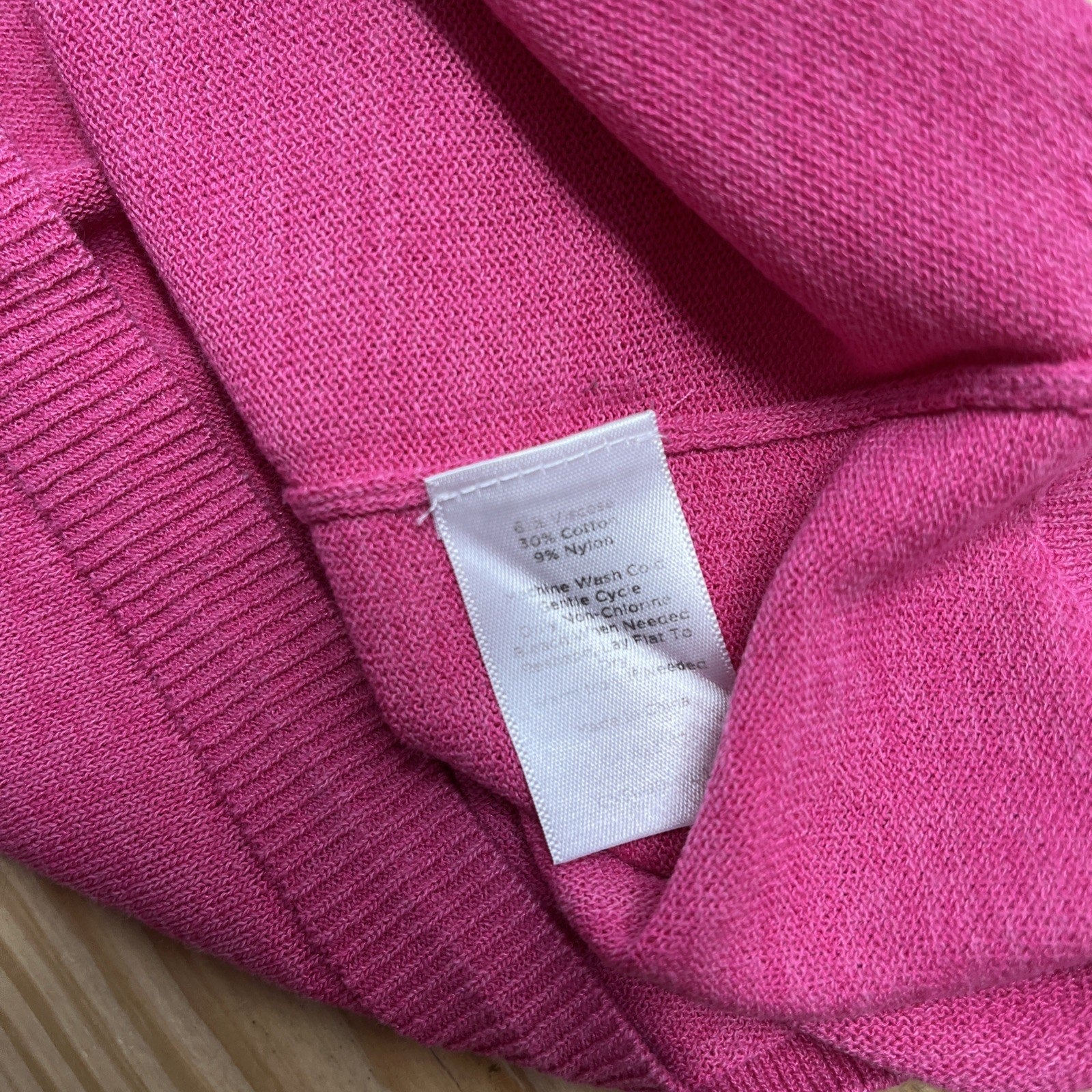 TALBOTS Woman L Pink Short Sleeved Sweater Cotton Blend Lightweight