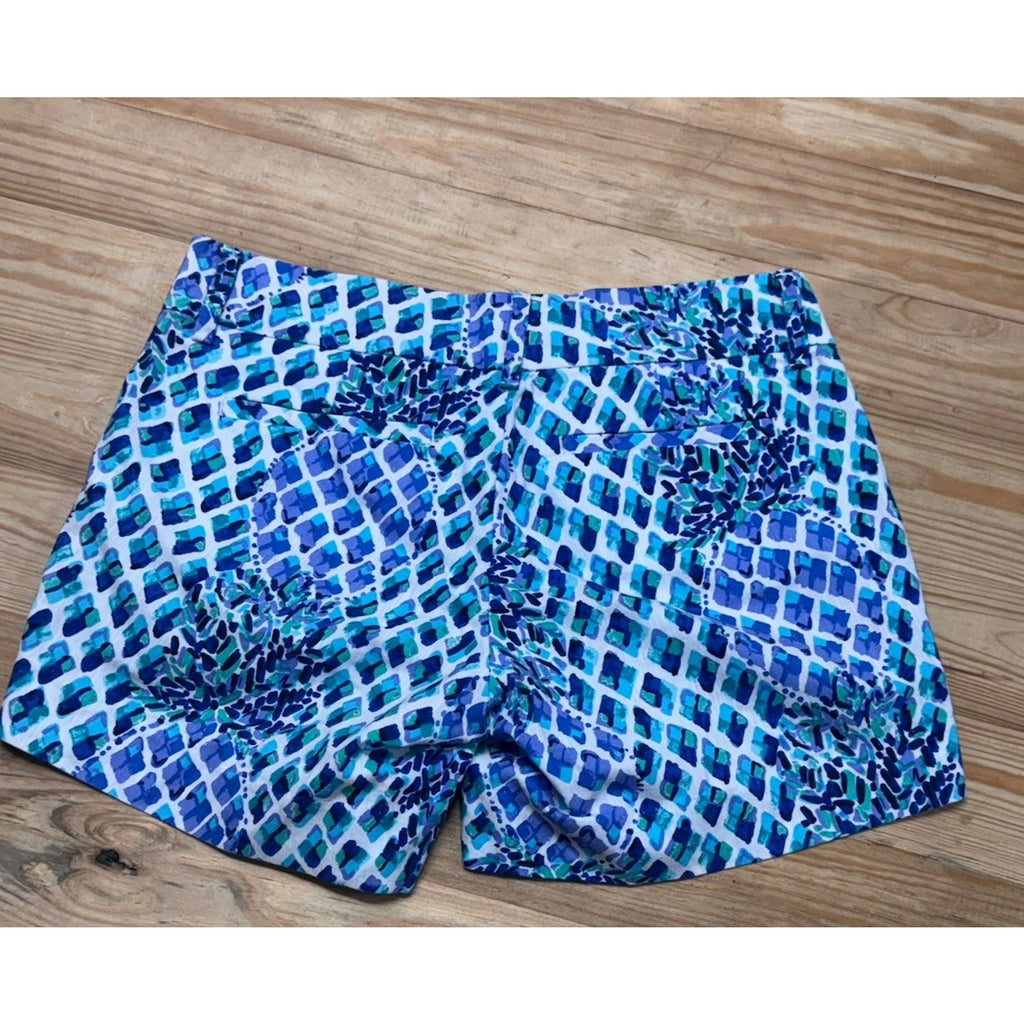 Lilly Pulitzer Callahan Shorts 0 Resort White Pineapple 5” Blue Preppy