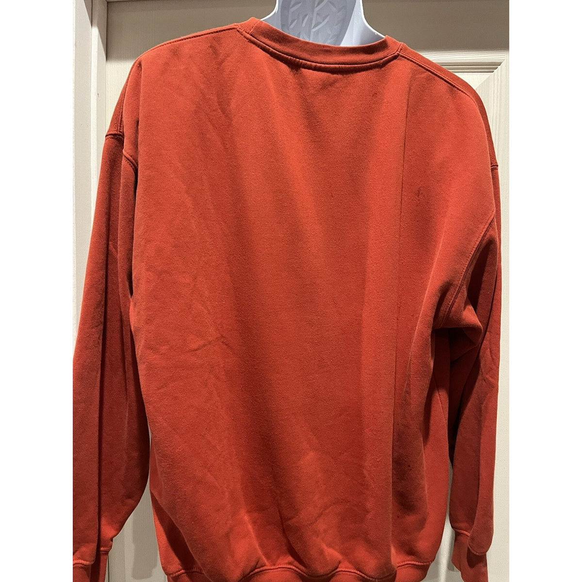 Vintage Blank St Johns Bay Sweatshirt Mens Medium M Long Sleeve Crew Neck Orange
