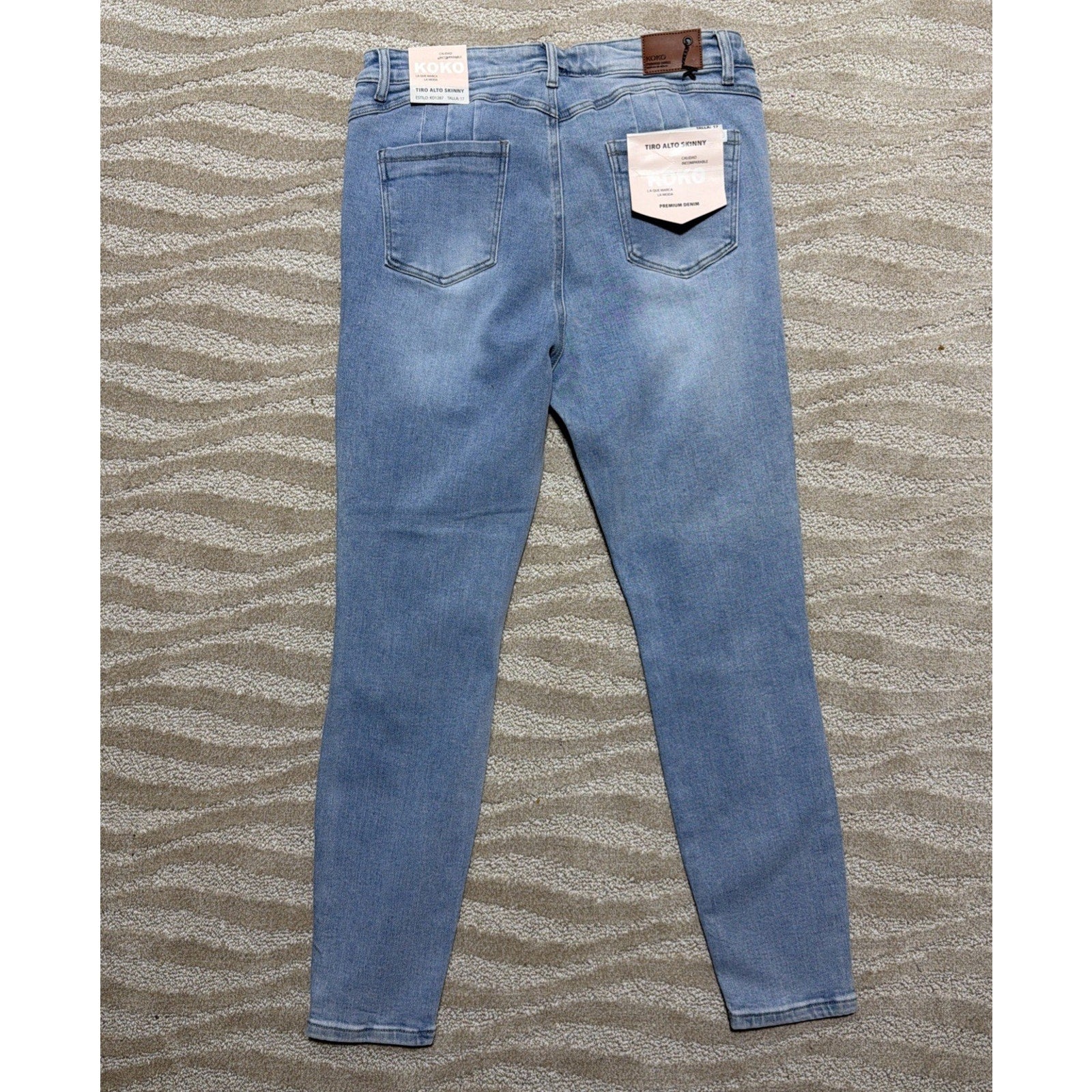 KOKO High Rise Skinny Jeans Womens Size 17 Blue Denim Juniors Distressed