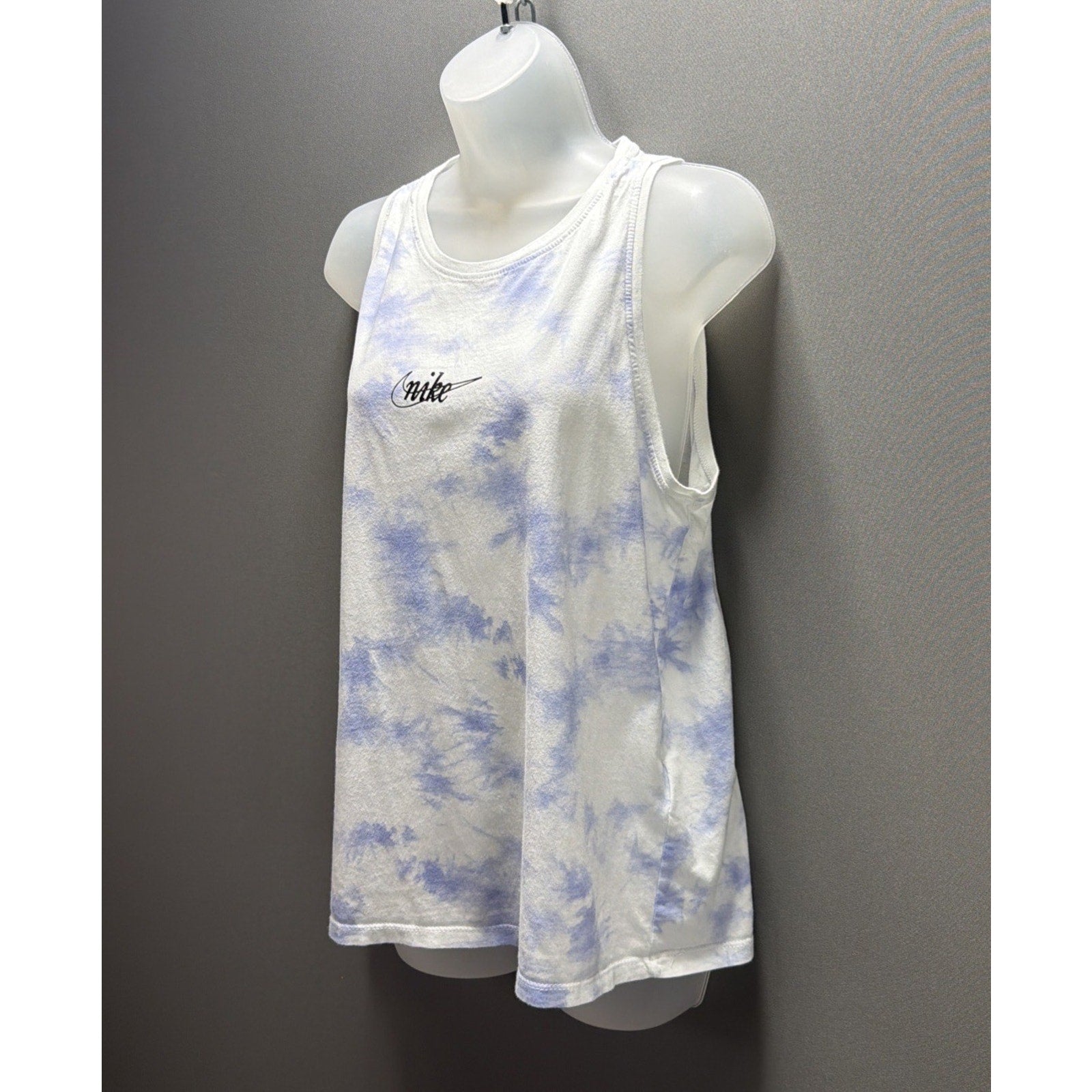 Nike Womens Blue White Tie Dye Tomboy Tanktop Size Large