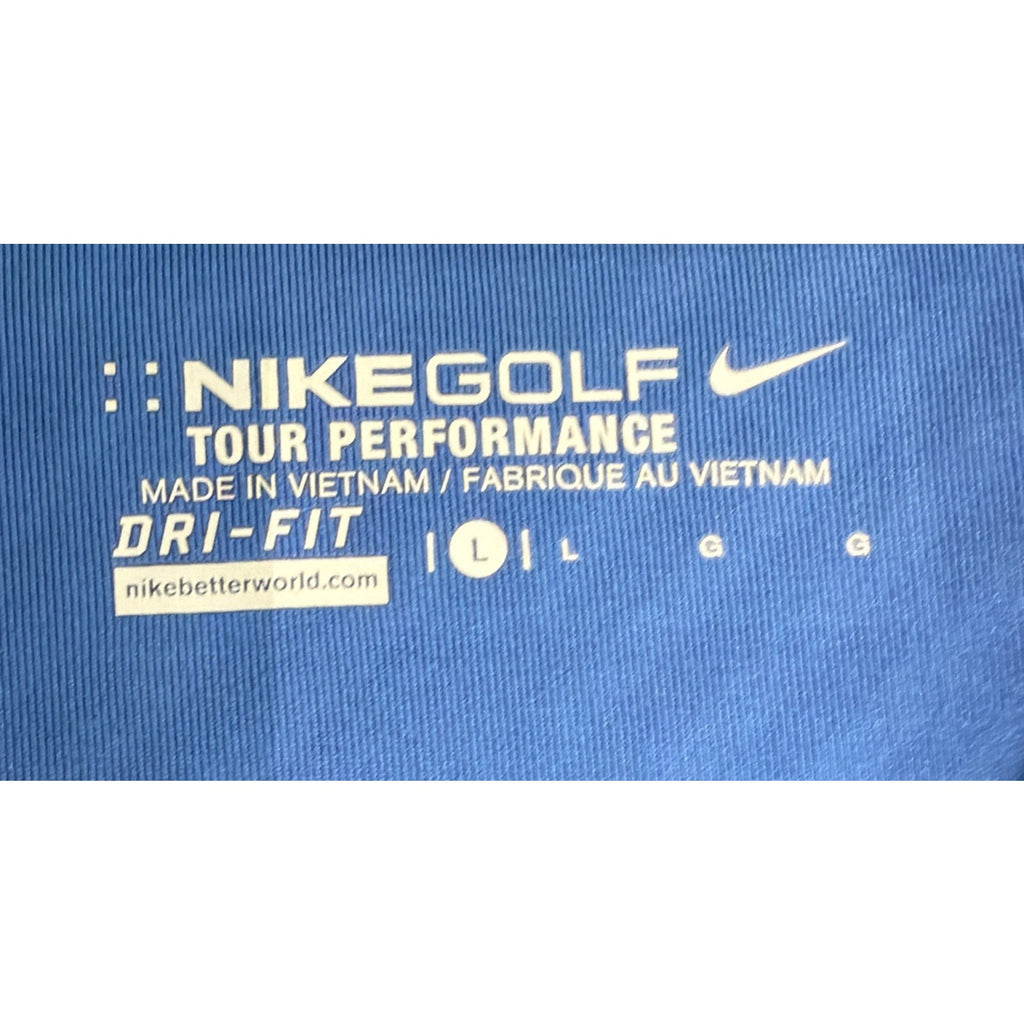 Nike Tour Dri-Fit ADV Textured Golf Polo Shirt Men's L New Blue 632412-407