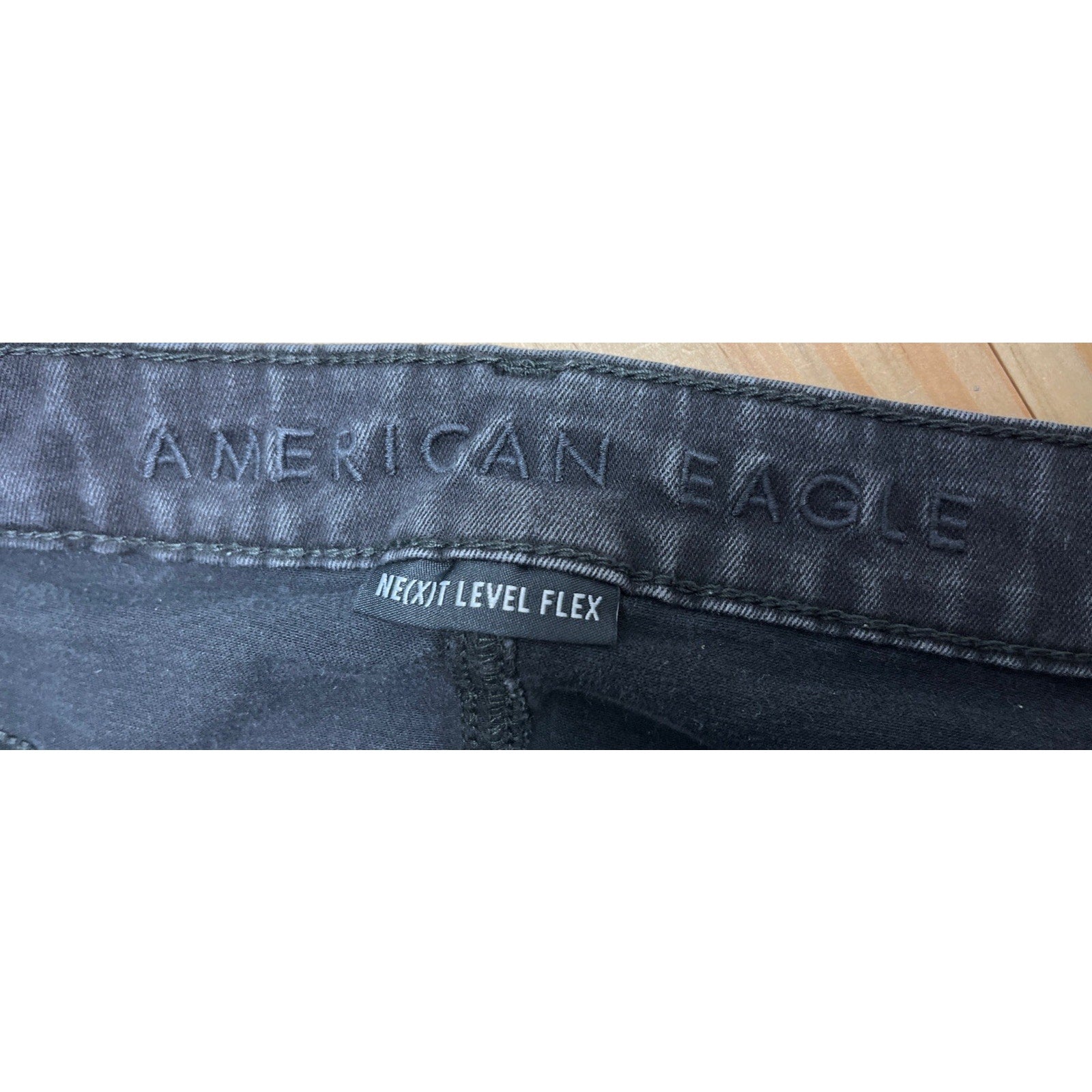 American Eagle AE Men's Slim Straight Next Level Flex Black Denim Jeans 32/34