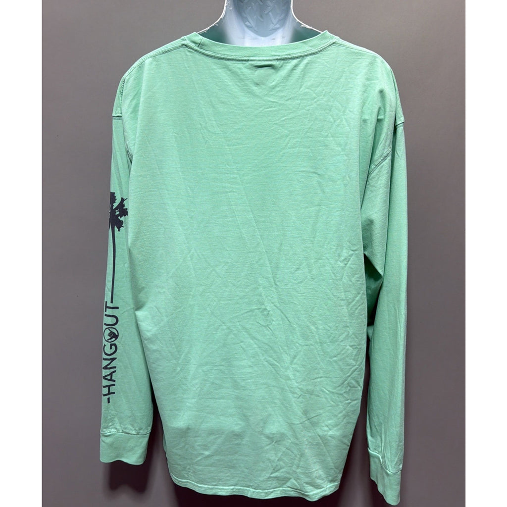 Hangout Shirt Mens XL Green Surfer Gulf Shores Alabama Beach Bum Tee