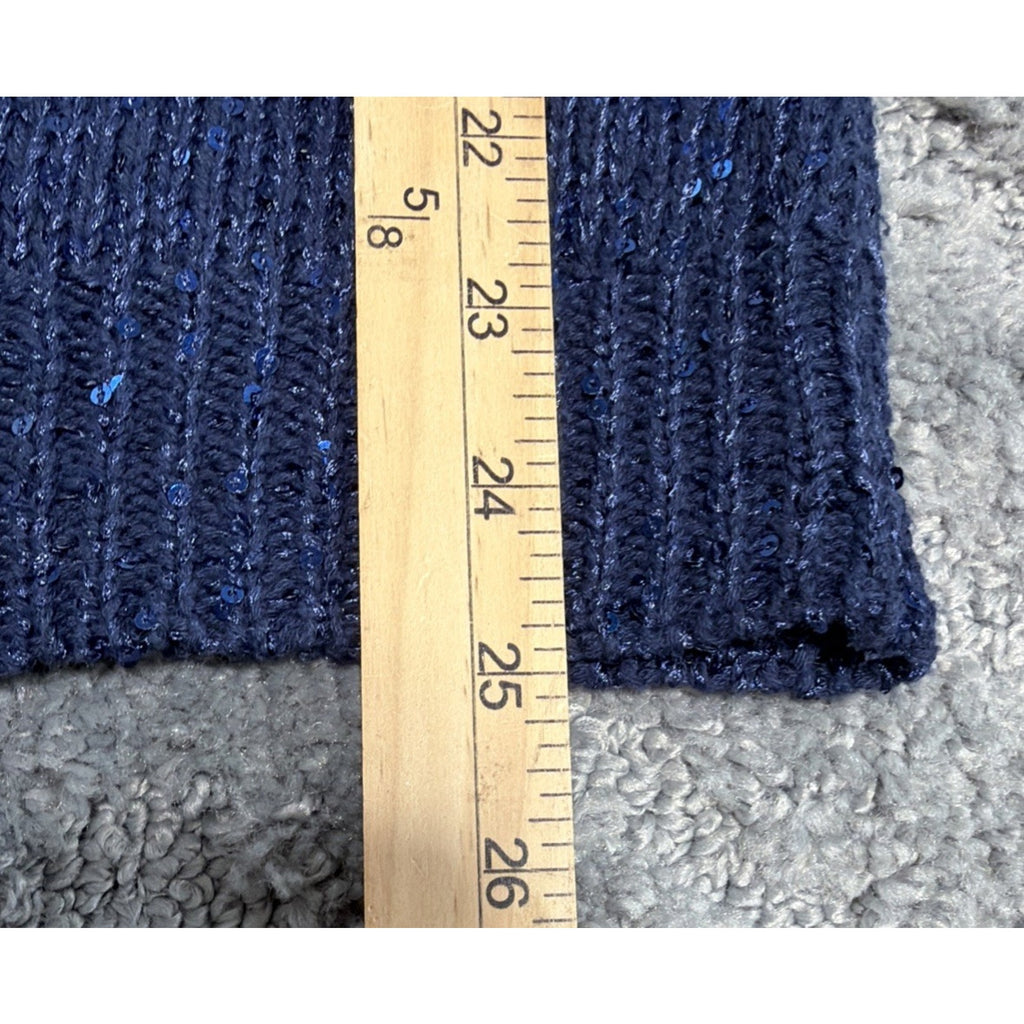 Chaps Classic by Ralph Lauren Sweater Womens Large Blue Sequins Preppy Old Money