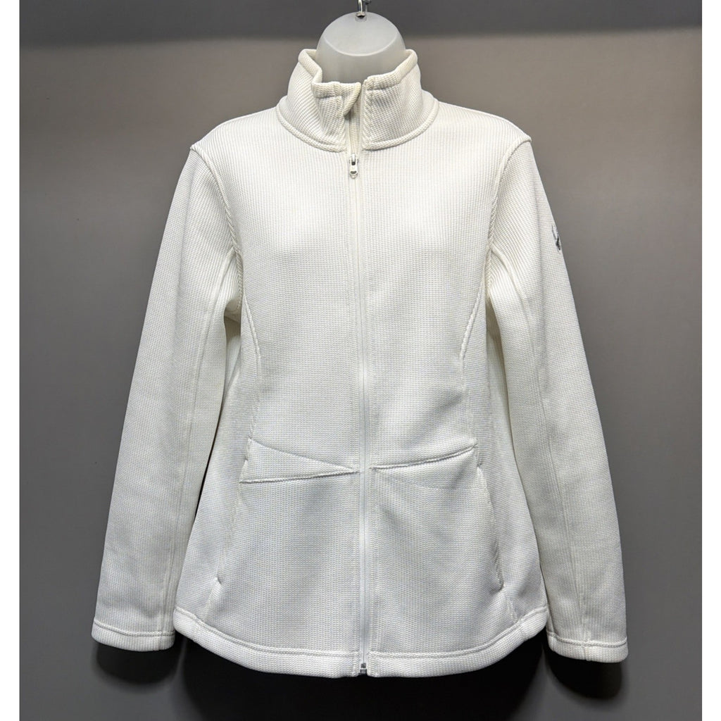 Spyder Women’s White Endure Full Zip Jacket knit Fleece silver spider Size: L