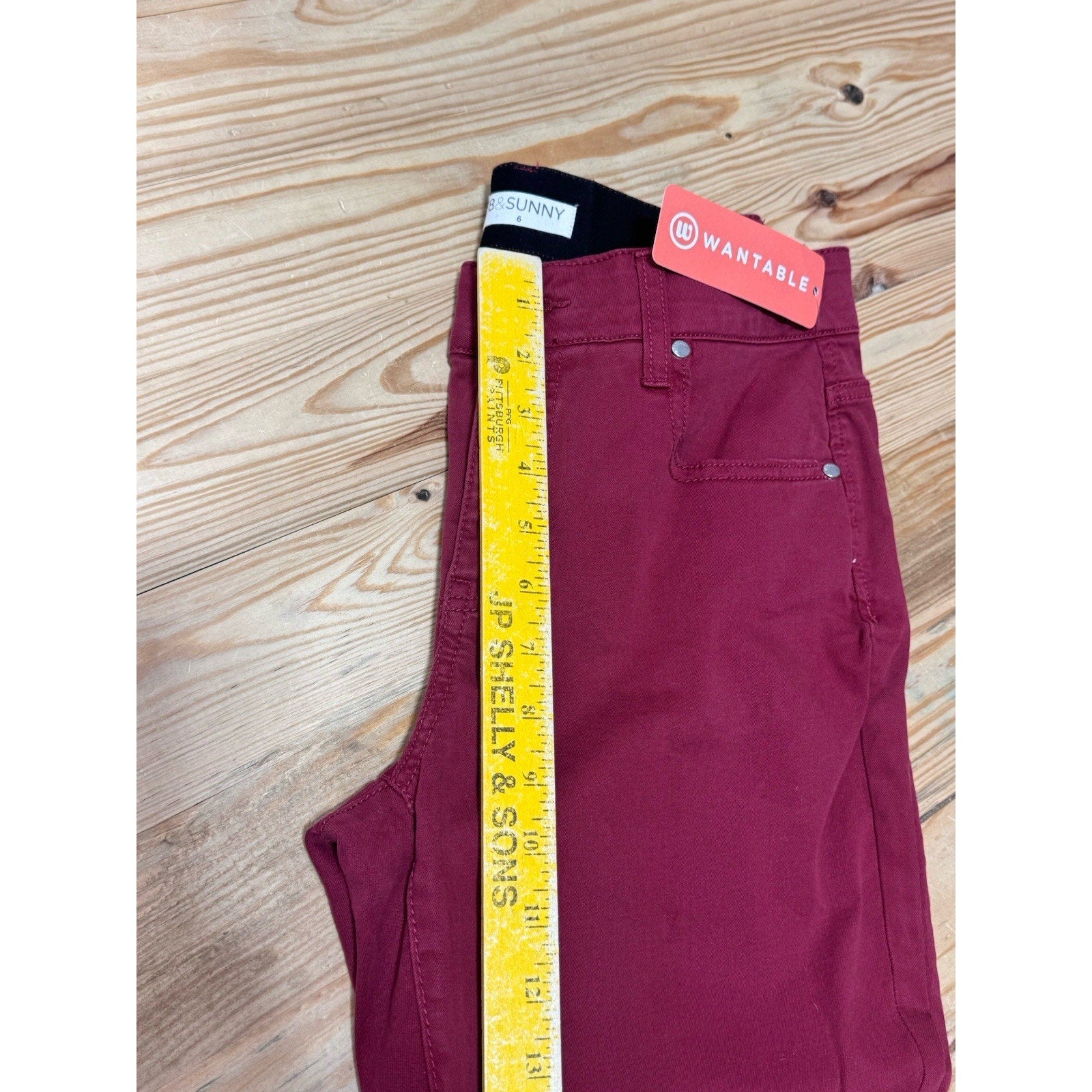 78 & Sunny Cyndi Cuffed Ankle Skinny Jeans Rosewood Women’s Size 6 New With Tags