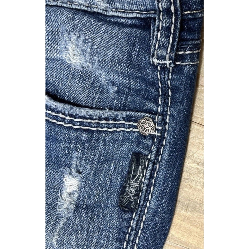 Silver Company Women's Distressed Contrast Stitch Aiko Skinny Jeans Size 25/31