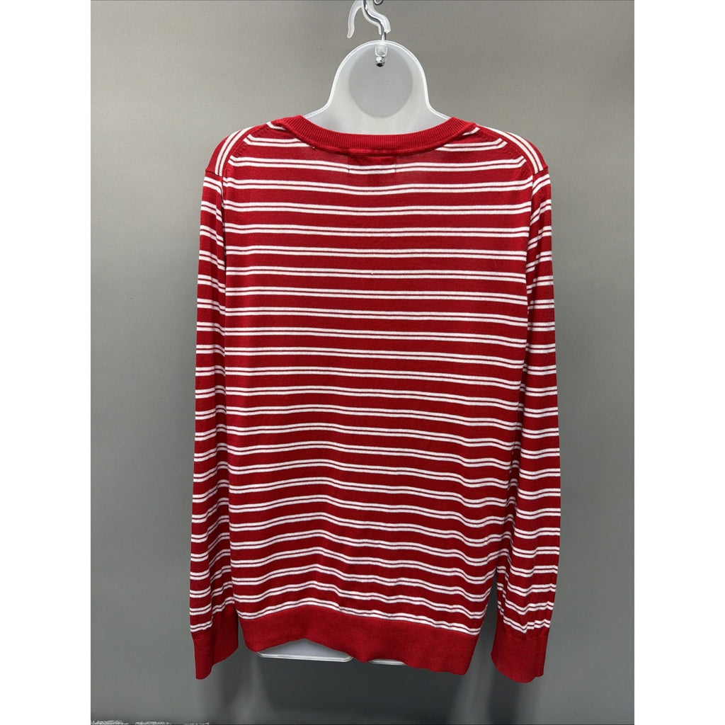 Banana Republic Women’s Stripe Forever Sweater size XL Red Soft Career Casual