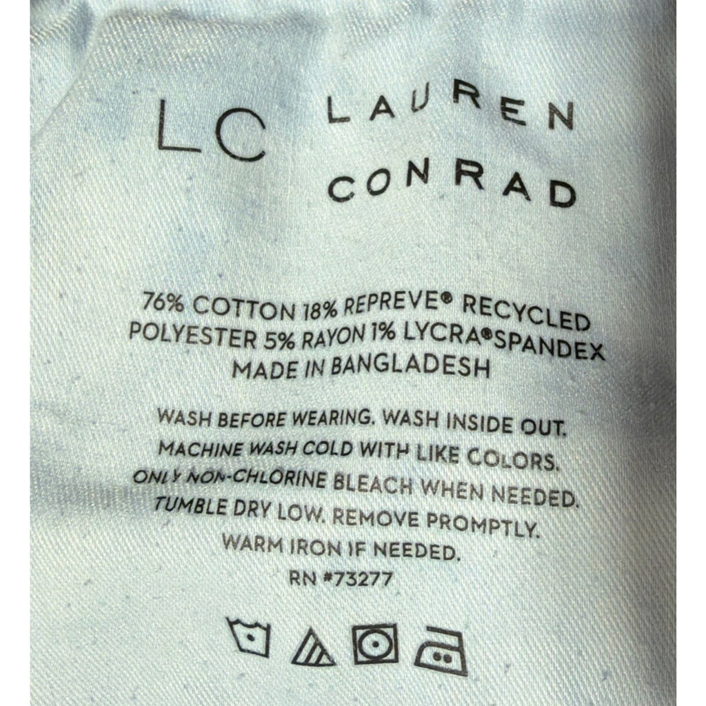 Lauren Conrad High Rise Jeans Skinny Ankle Size Button Fly Raw Hem