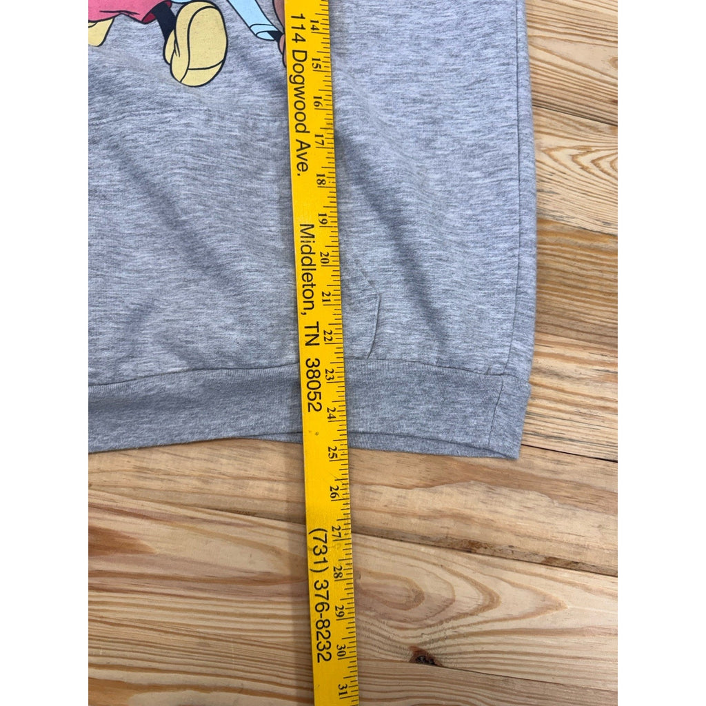 Disney Hoodie Womens XL Gray Mickey Mouse Fleece Sweatshirt *READ