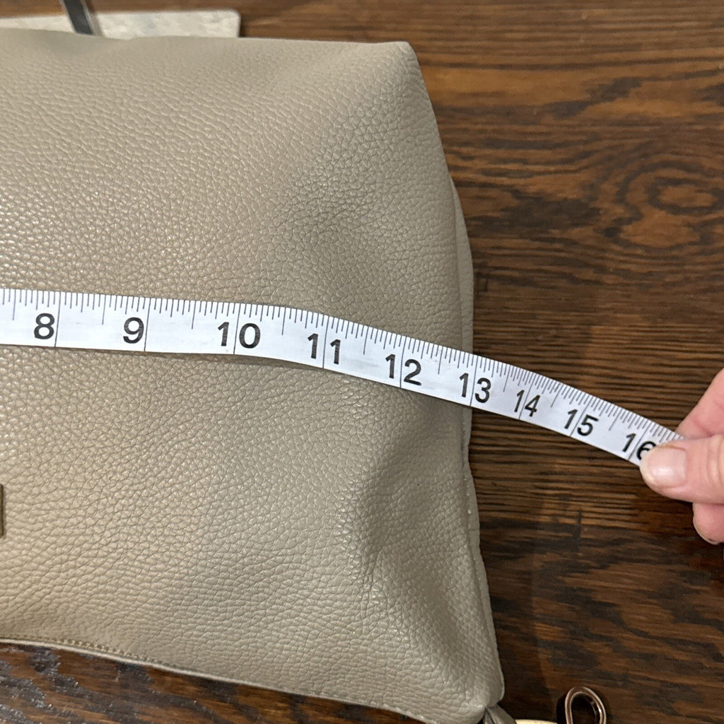 Bebe Crossbody Taupe Vegan Leather Purse Shoulder Bag Simple Zipper Removable