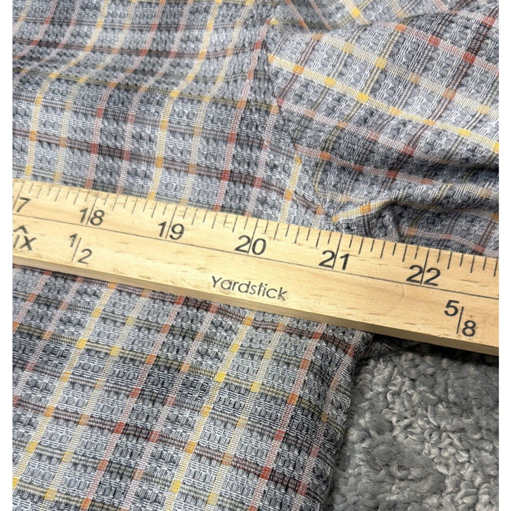 Tasso Elba Vola Checkered Dobby 100% Cotton Long Sleeve Button Down Shirt Size M