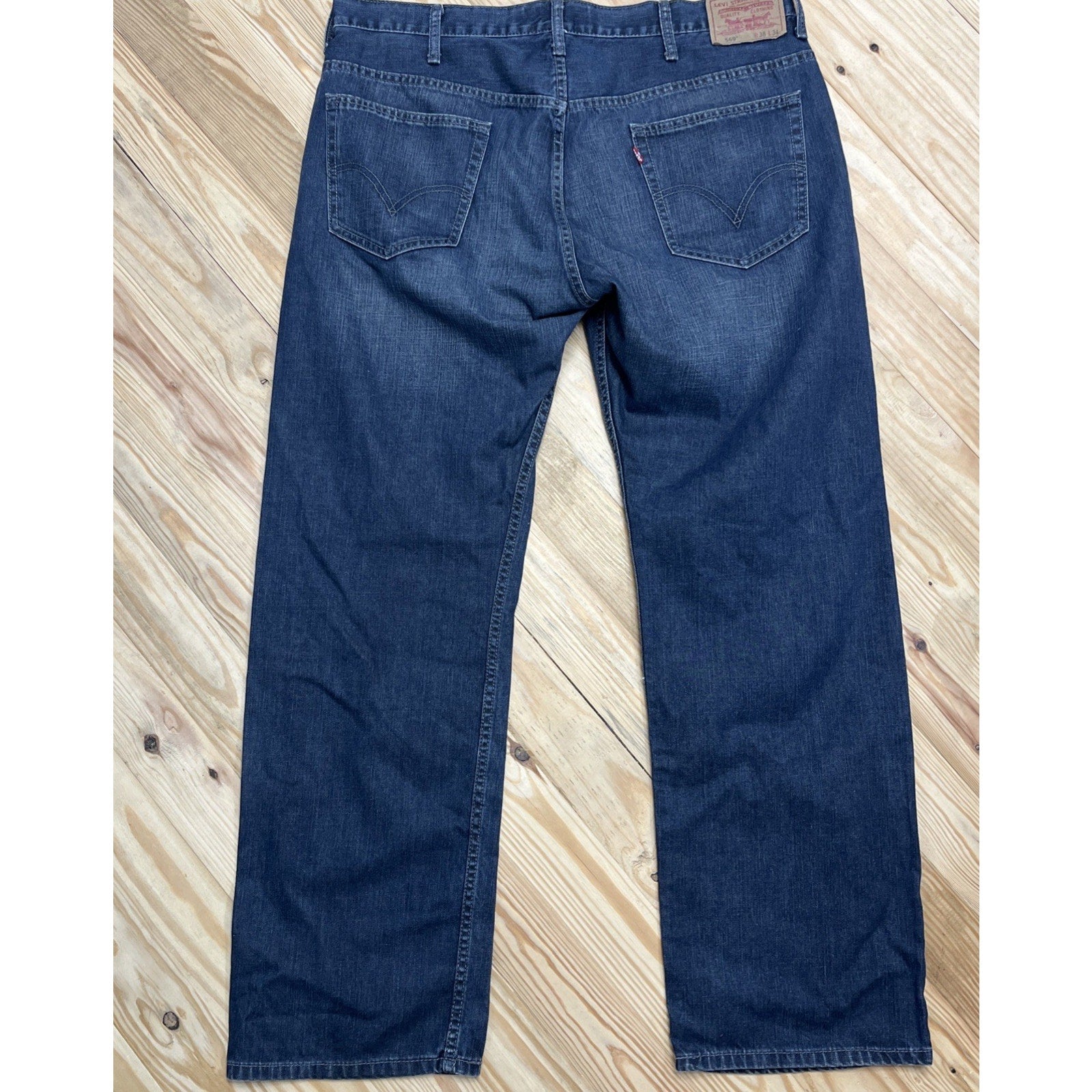 Levis 569 Jeans Mens Size 38x34 Blue Denim Loose Relaxed Straight Stretch Y2K