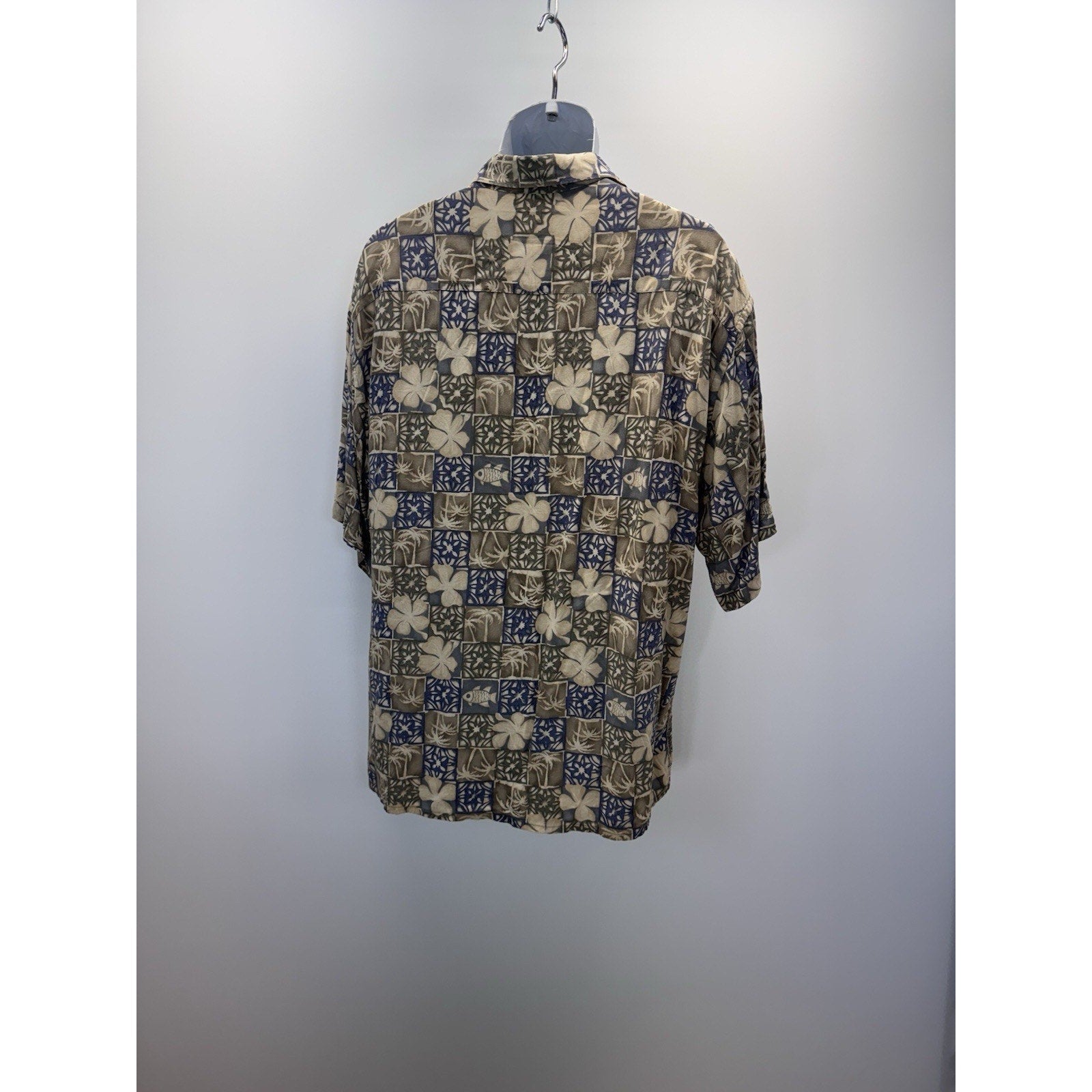 Croft & Barrow Shirt Men's X-Large Green Tropical Button Up Summer Vacation