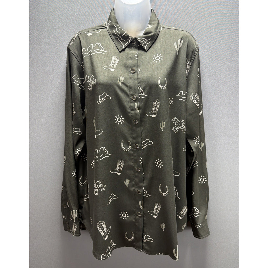 Ariat Homestyle Layla Western Aztec Print Button Shirt Size XL NWT