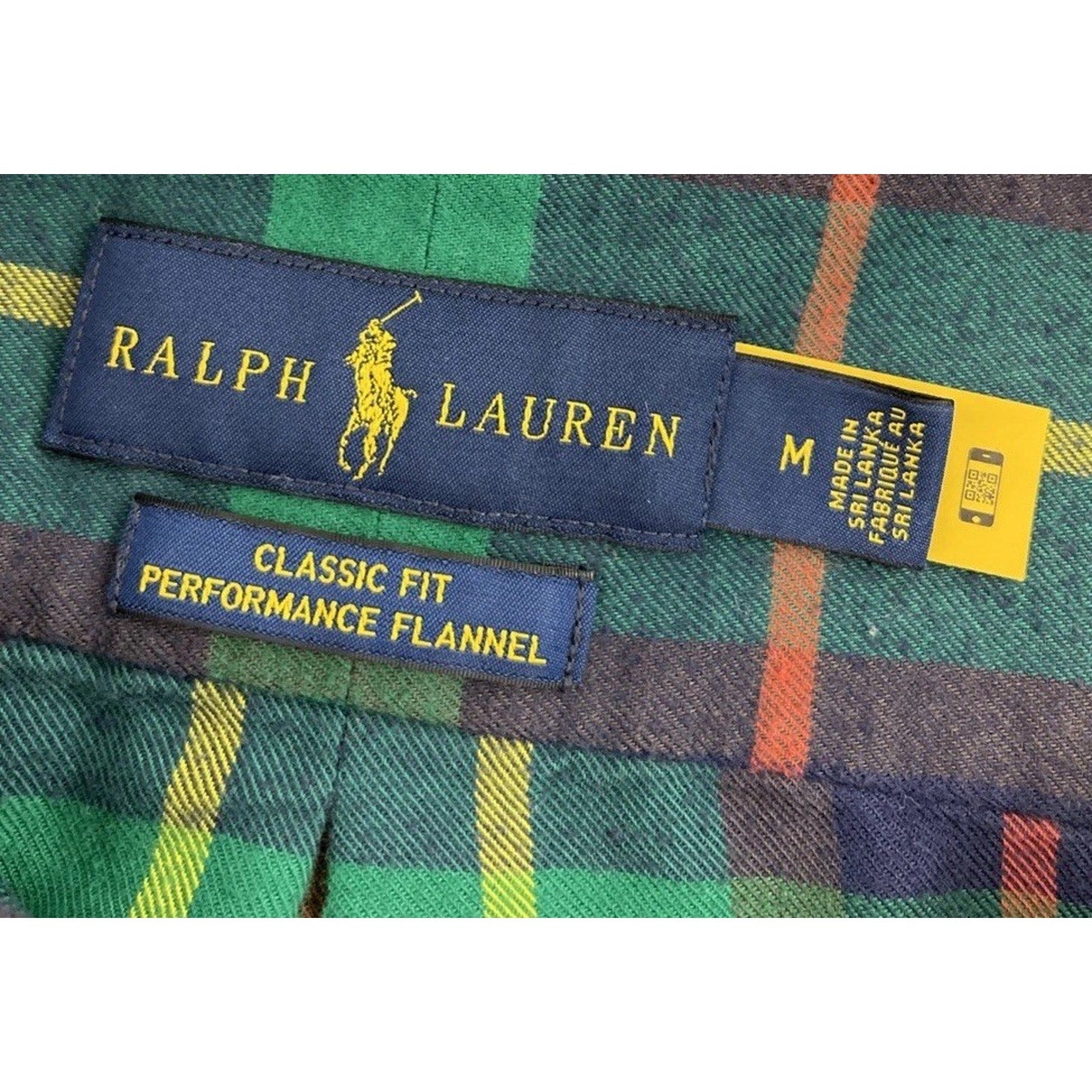 Ralph Lauren Classic Fit Performance Flannel Shirt Long Sleeve Button Down Sz M