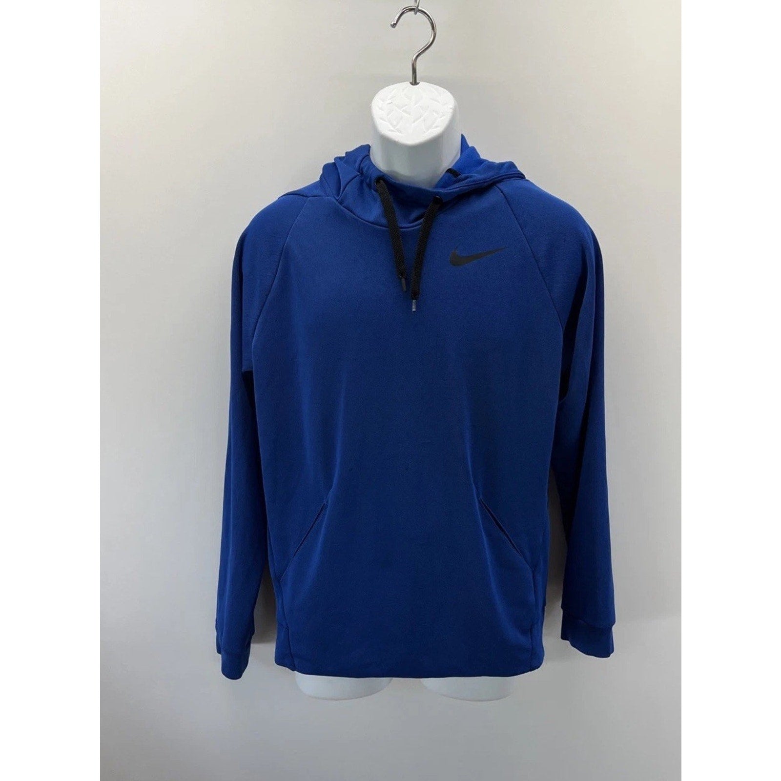 Nike Hoodie Mens Small Blue Therma Pullover Swoosh Athletic Training Sweatshirt