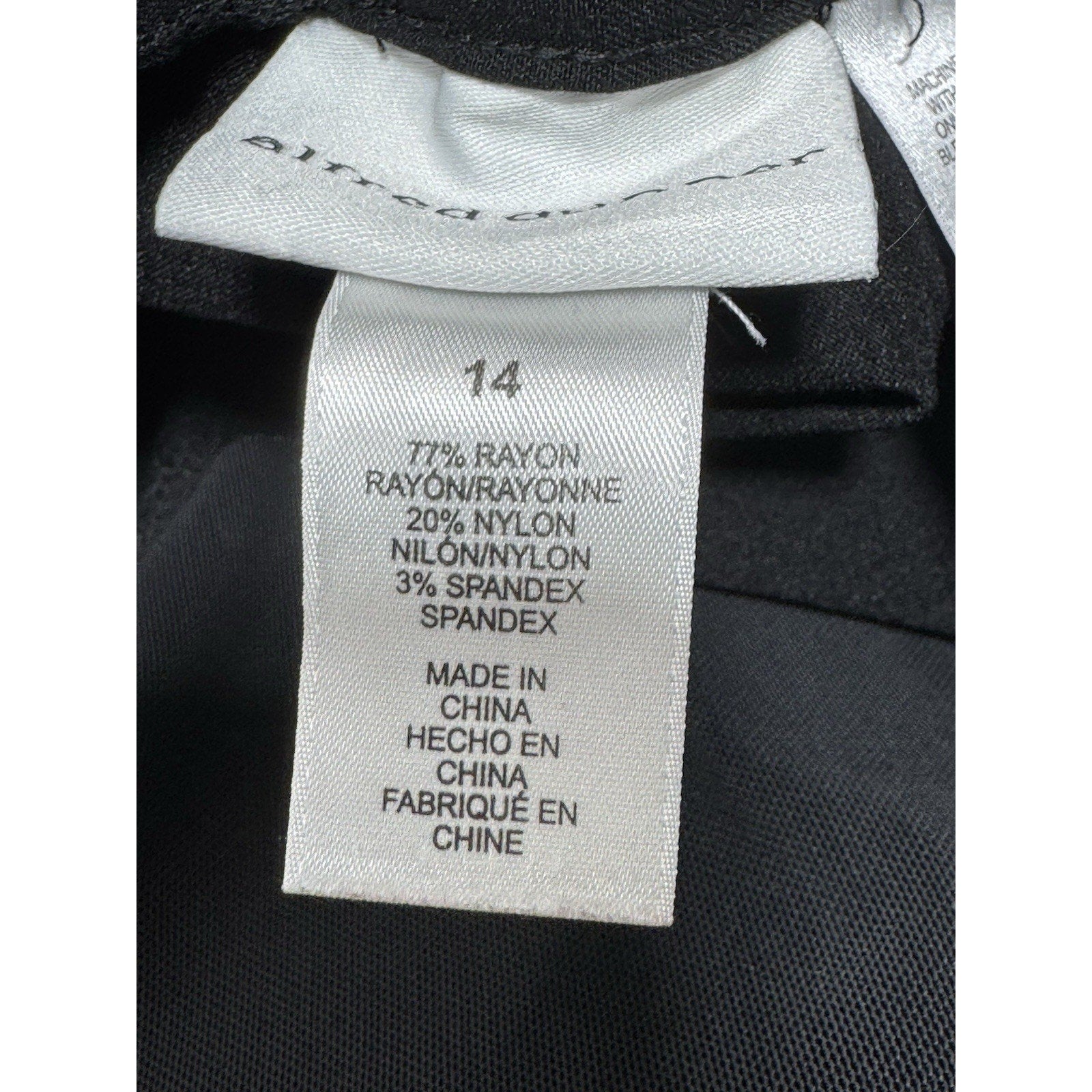 Alfred Dunner Black Comfort-Waist Proportioned Classic Fit Pants Women’s Size 14