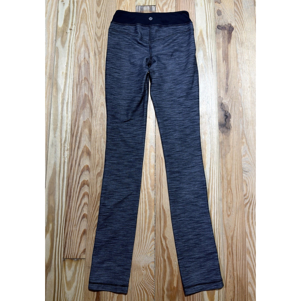 Lululemon Forme Pant Black and Gray Mid-Rise size 2 Atheltic Yoga Running