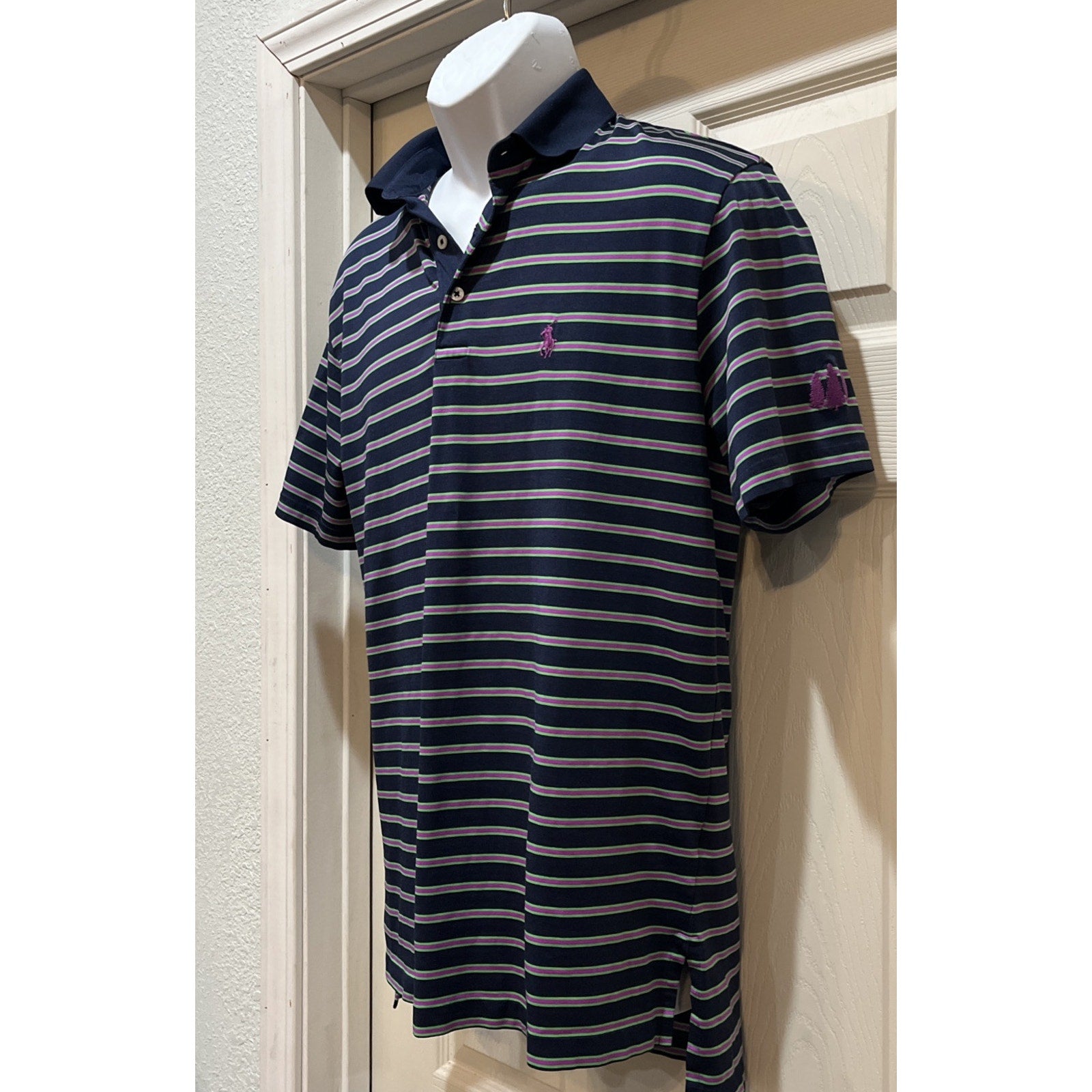 Polo Performance Golf Ralph Lauren Men’s S Striped Polo Pima Cotton Poly Blend