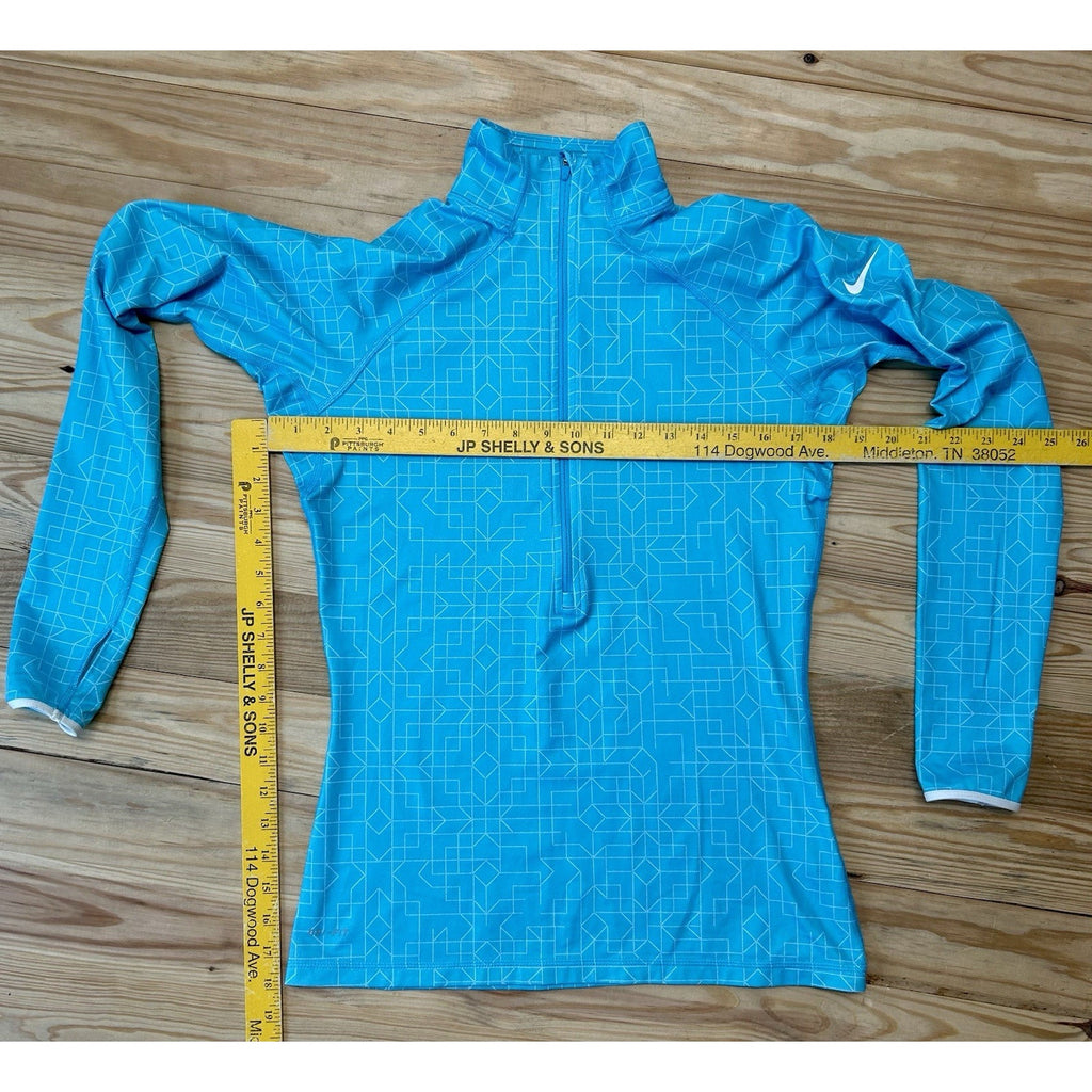 Nike Pro Dri-Fit 1/2 Zip Pullover Running Shirt Women’s Size Medium Geometric.