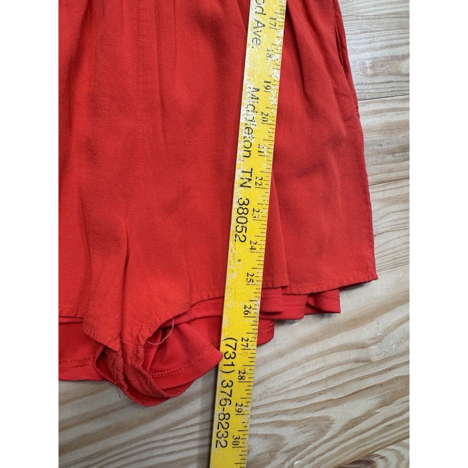 One Clothing Romper Dark Orange Red One Piece Shorts Shoulder Tie Women’s Small