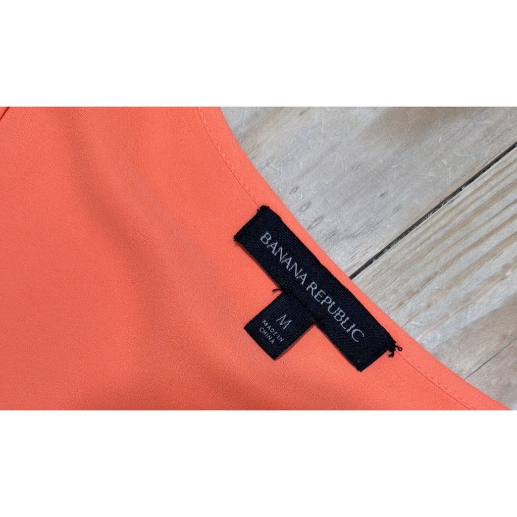 Banana Republic Orange Sleeveless Curve Hem Blouse Size Large