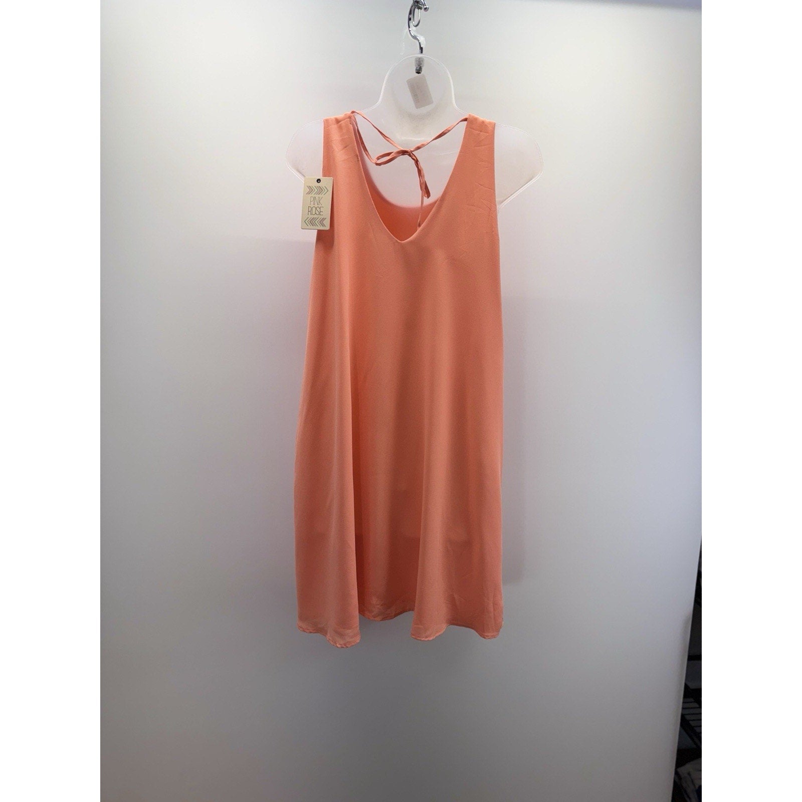 Pink Rose Open Back Guava Pink Slip Dress Size Large Sleeveless Tank Shift